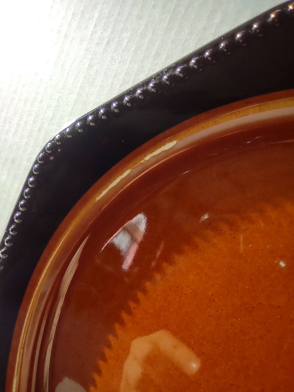 Vintage MCM Ironstone Amber Octagon Serving Platter 12" USA Oven Proof (lot 5001