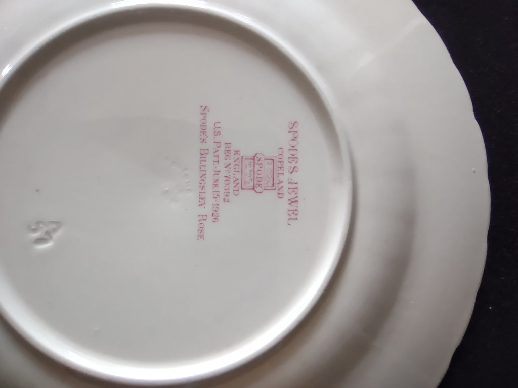 Vintage Spode Countryside Jewel Billingsley Rose Dessert Plate Ironstone(Lot5787