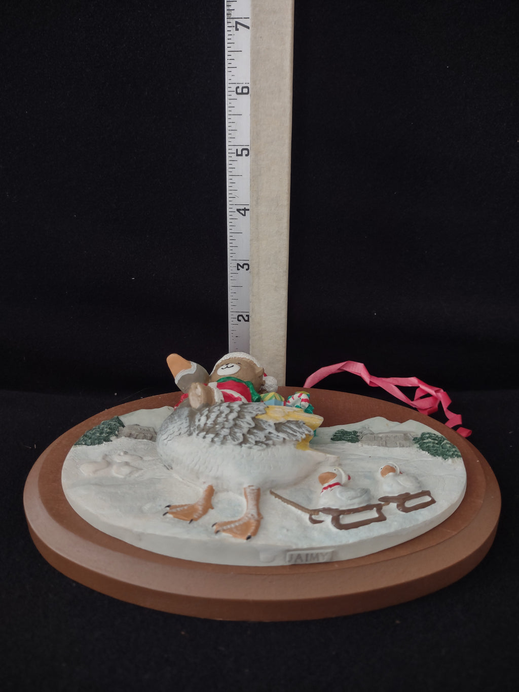 Vintage Jaimy Chuang Christmas Wall Plaque Santa Bear Goose (Lot 4087)