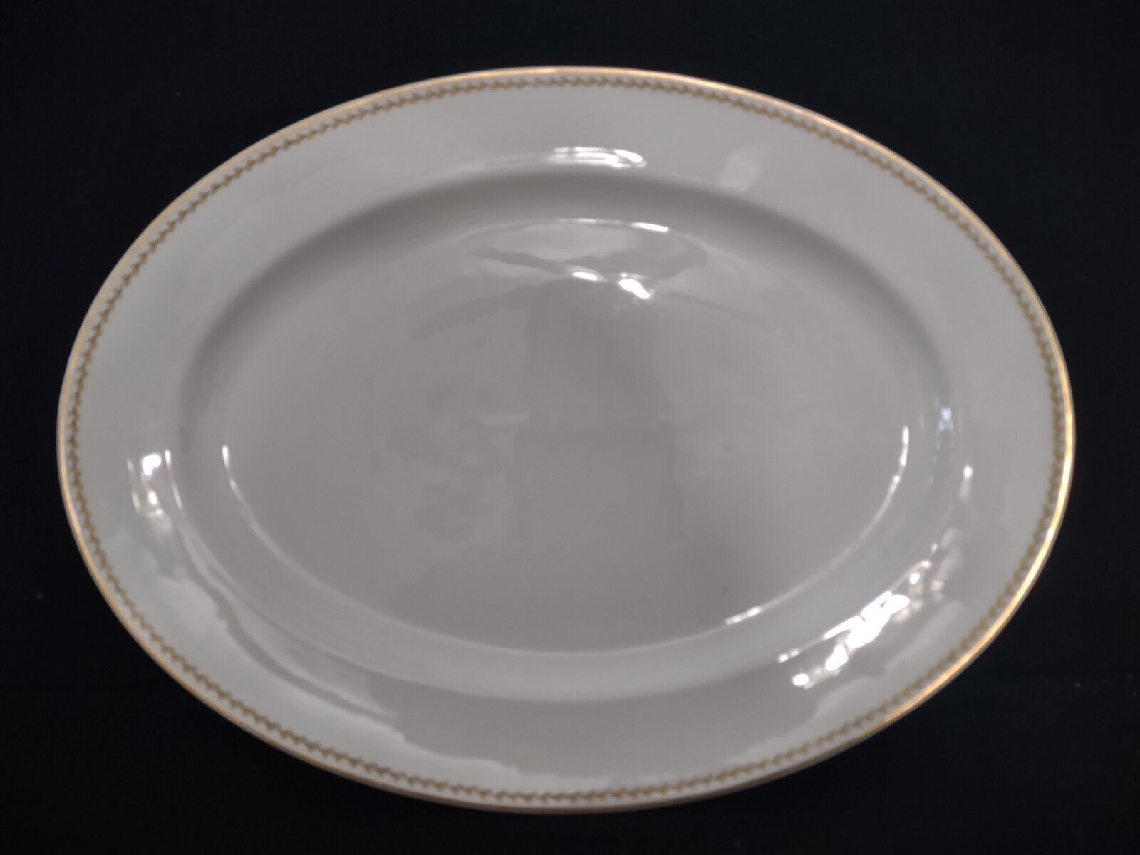 Noritake Yellow Laurel Band Oval Serving Plate S 792A Dish Gold Trim (lot 327)