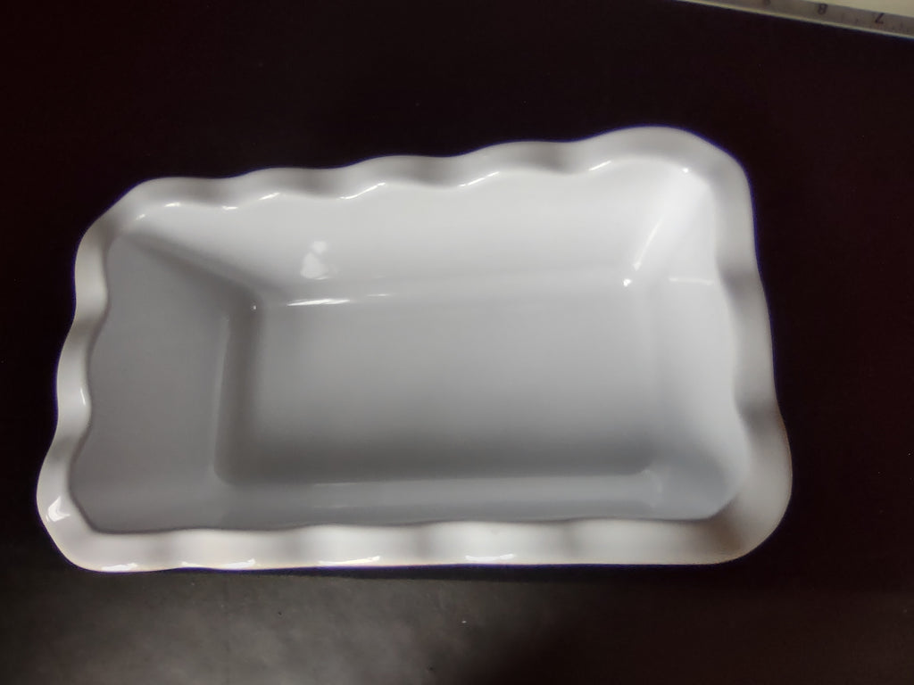 Emile Henry Vtg Loaf Pan Scalloped Edge Baking Dish France 6164 Red (lot 2773c)