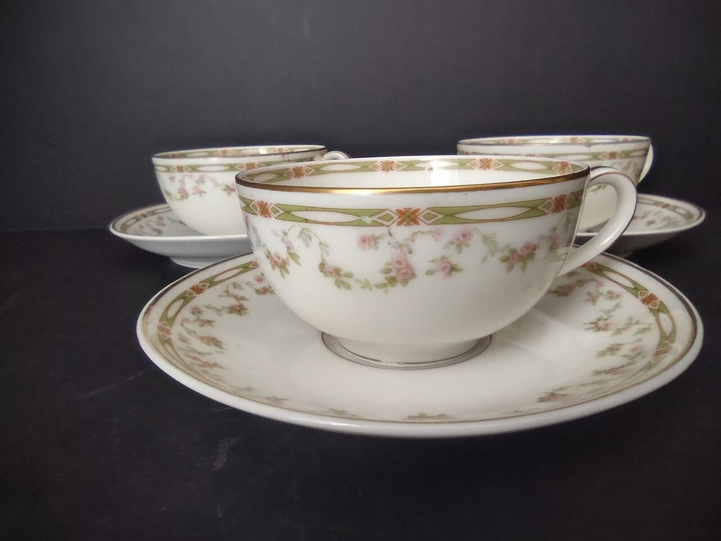 Haviland Limoges Schleiger 346 Red Rose 3 x Tea Cup (lot 542)