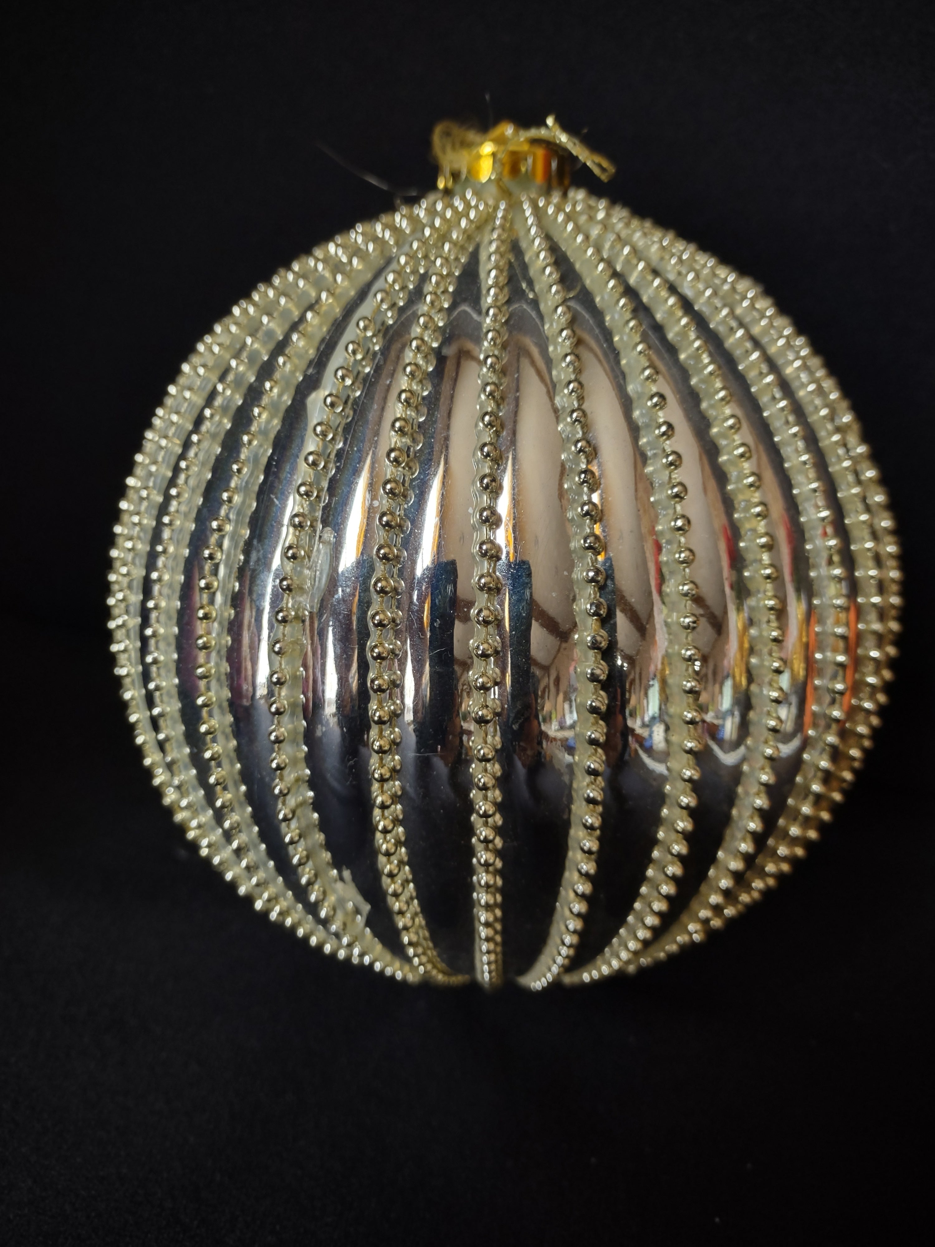 Lot of 3 Christmas Ornaments Pink Gold Sparkly 10" IMPERFECT (lot 1571)