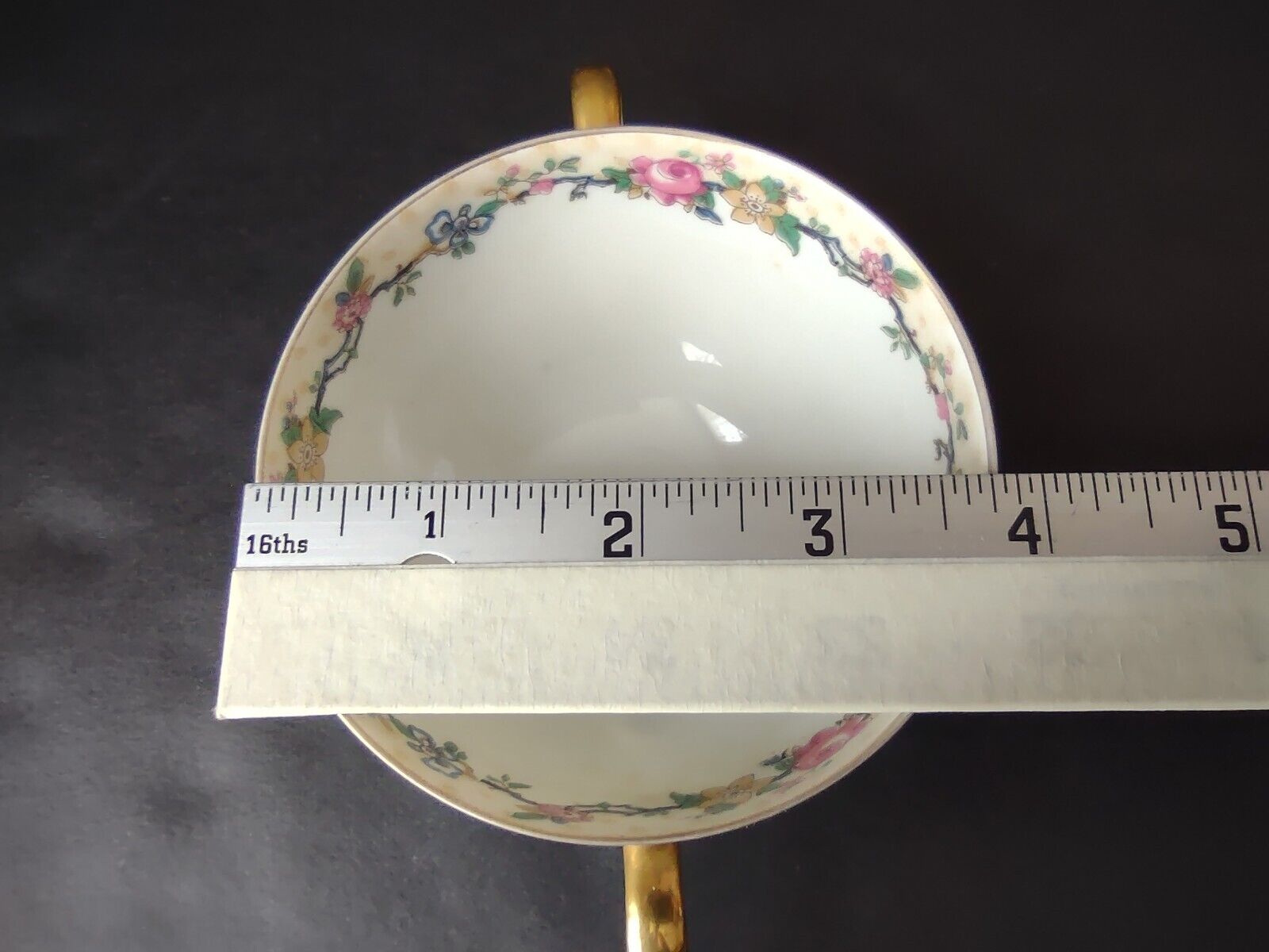 Ahrenfeldt Reizenstein Limoges Rose Gold Trim Bouillon Cup & Saucer (lot 710)