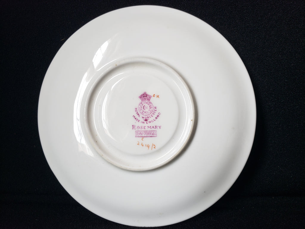 Vintage Royal Worcester Rosemary Saucer ONLY 5-7/8" (lot 2090)