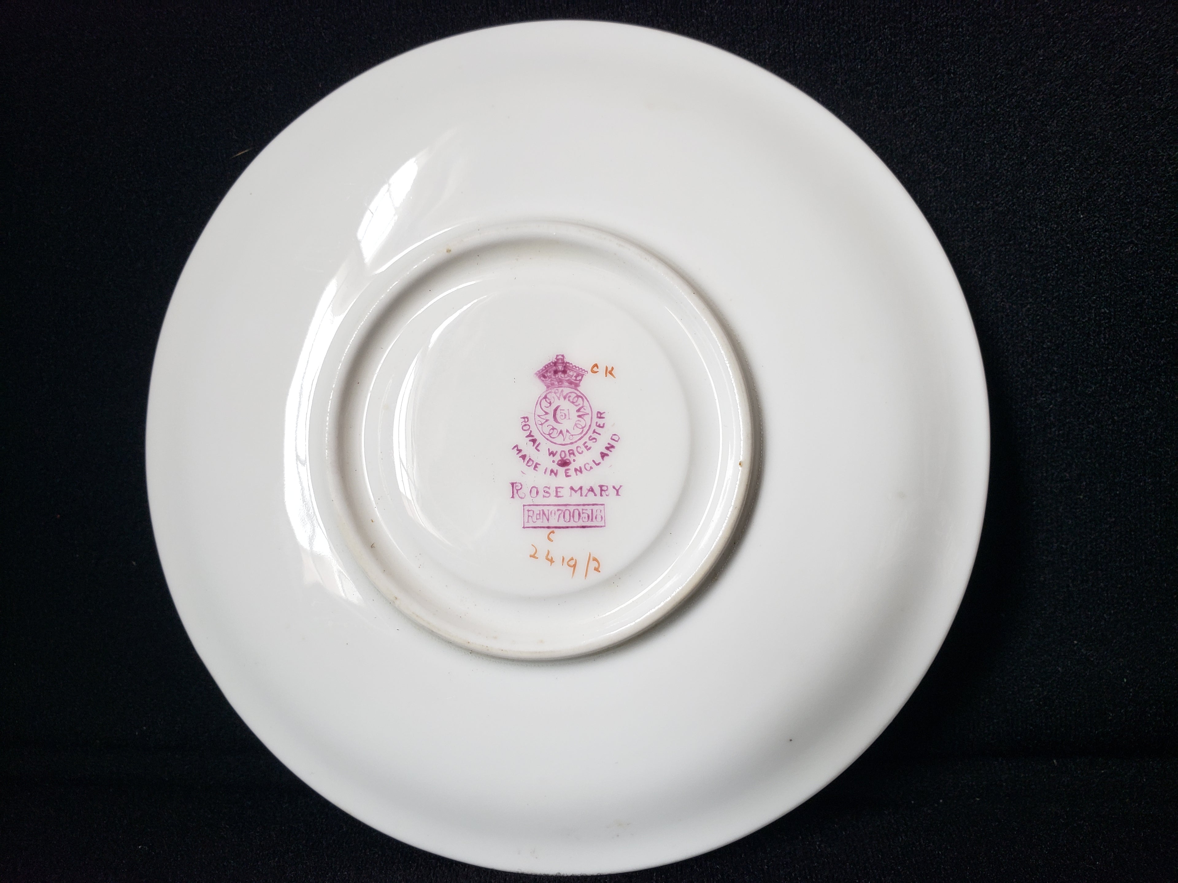 Vintage Royal Worcester Rosemary Saucer ONLY 5-7/8" (lot 2090)