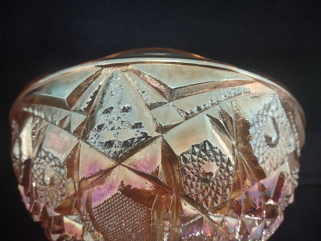 Vintage Collectible Carnival Glass Orange Marigold Bowl 8" (lot 138)