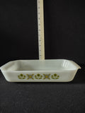 Vintage Milk Glass Fire King Meadow Green 1.5 Qt Casserole (Lot 5239)