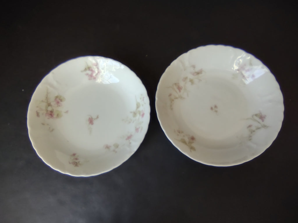 Haviland Limoges French Cottage Shabby Chic 2 x Cranberry Bowl (lot 1106)