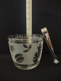 Vintage Libbey Silver Leaf Foliage Ice Bucket With Tongs (Lot 3225)