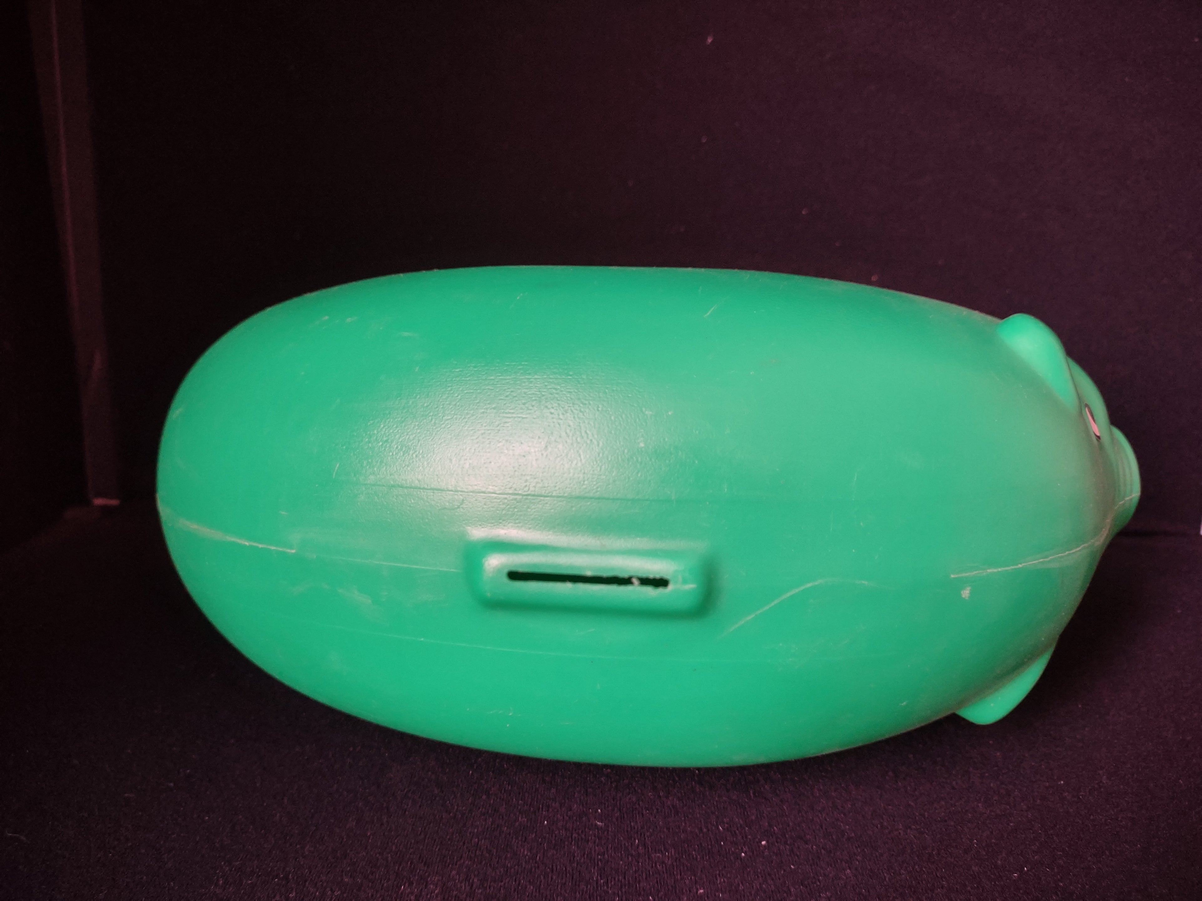 Vintage Blow Mold Green Pig Coin Piggy Bank Holds $800 Worth Quarters (lot 2677c