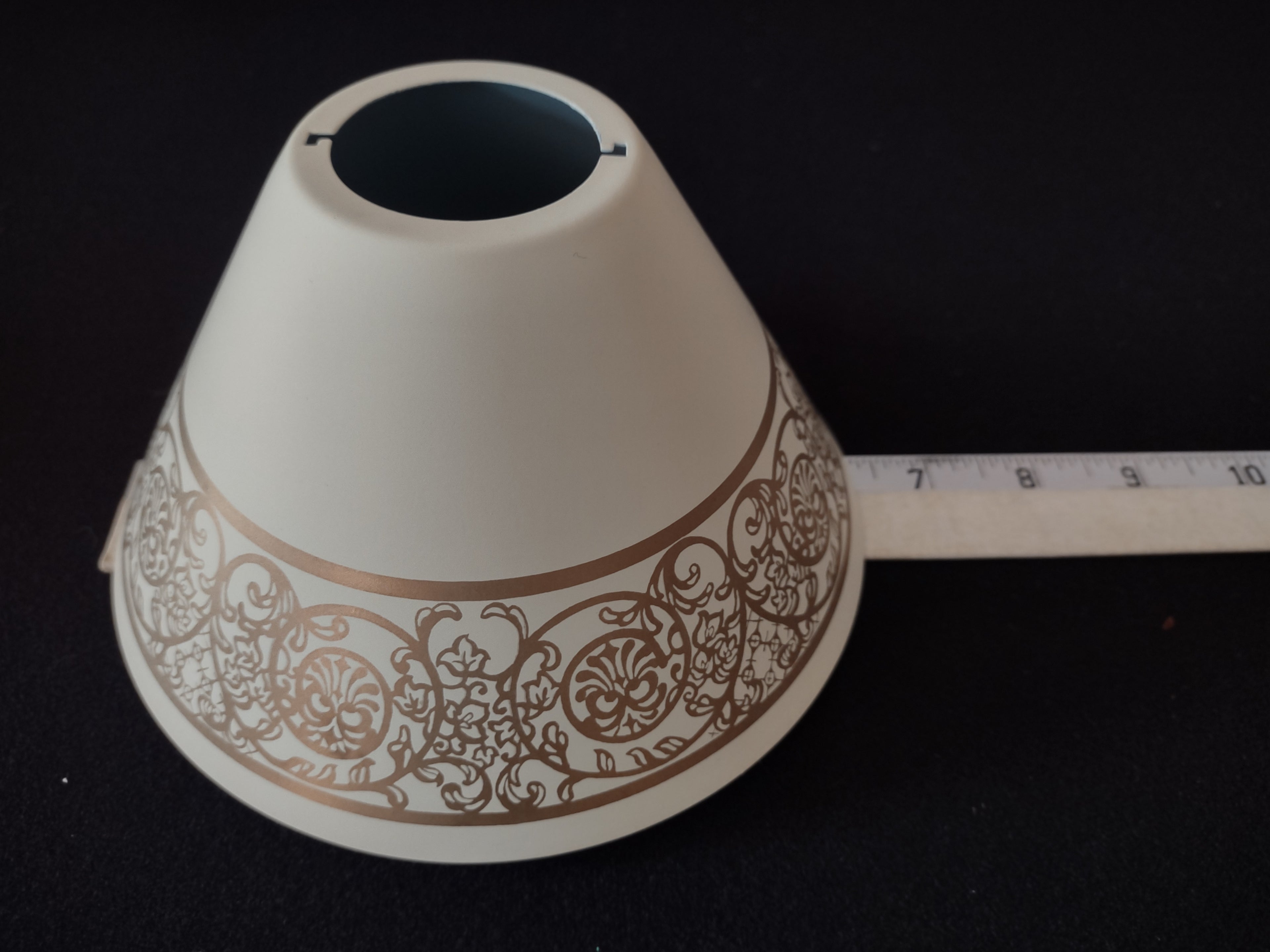 Vintage Interior Accents Lumination Lamp Shade x 2 Cream Golden (lot 3238)