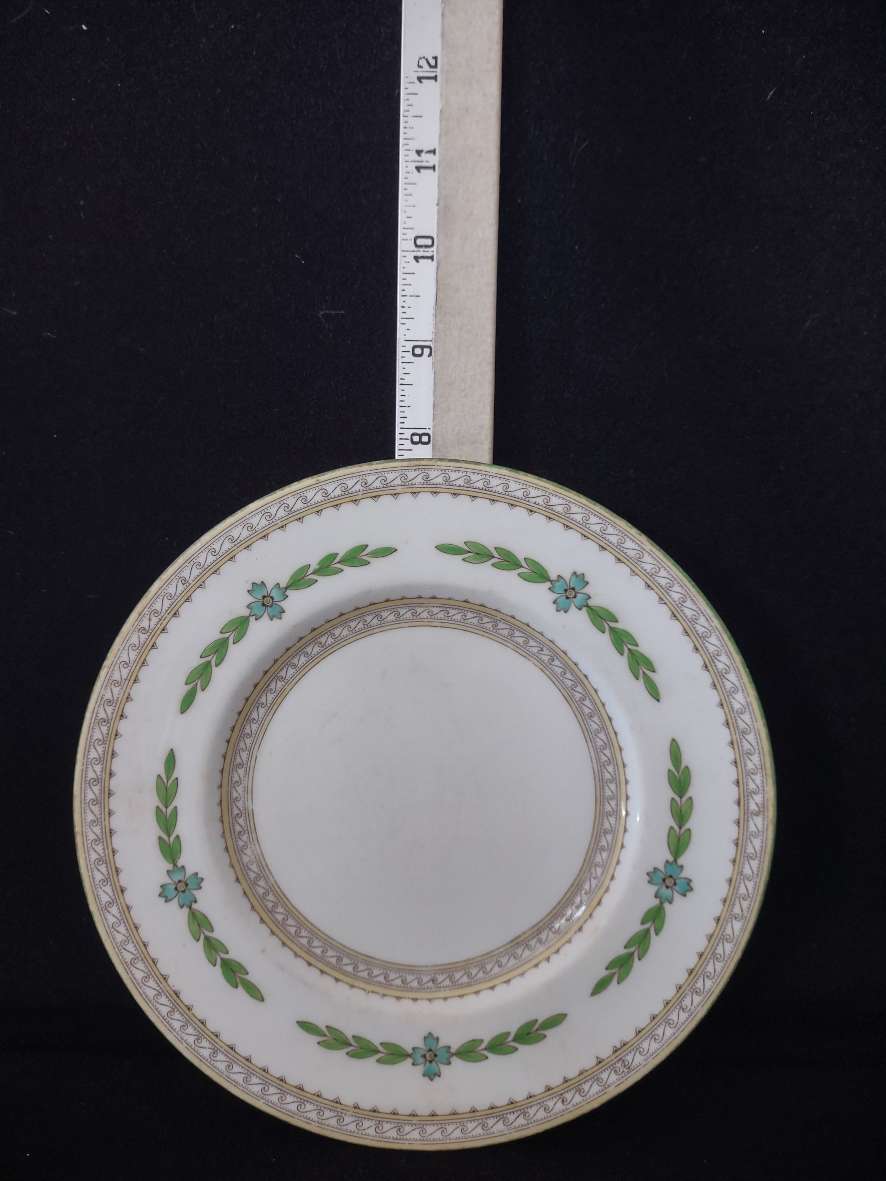 Vintage Minton Kent Lunch Salad Plate Bone China Green Turquoise x 4 (Lot 5458)