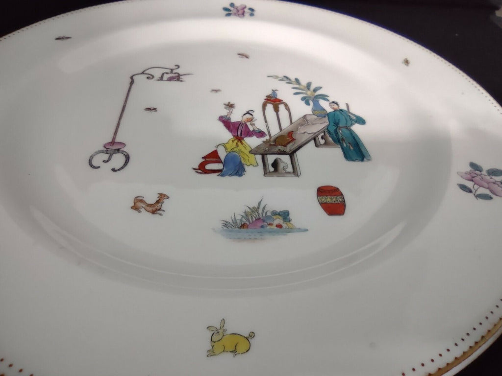 034 Vintage Bone China Platter Reproduction of Early Worcester Chinese Motiv