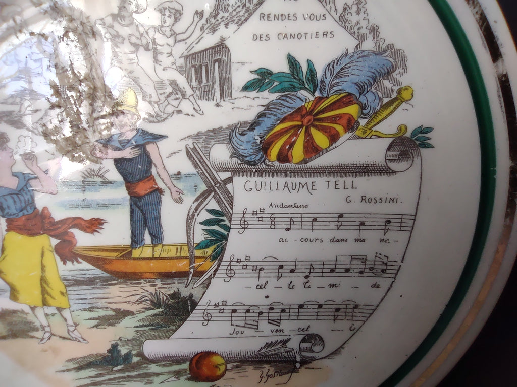 PV Limoges French Cottage Shabby Chic Music Design Plate 6-1/4" (lot 1124)