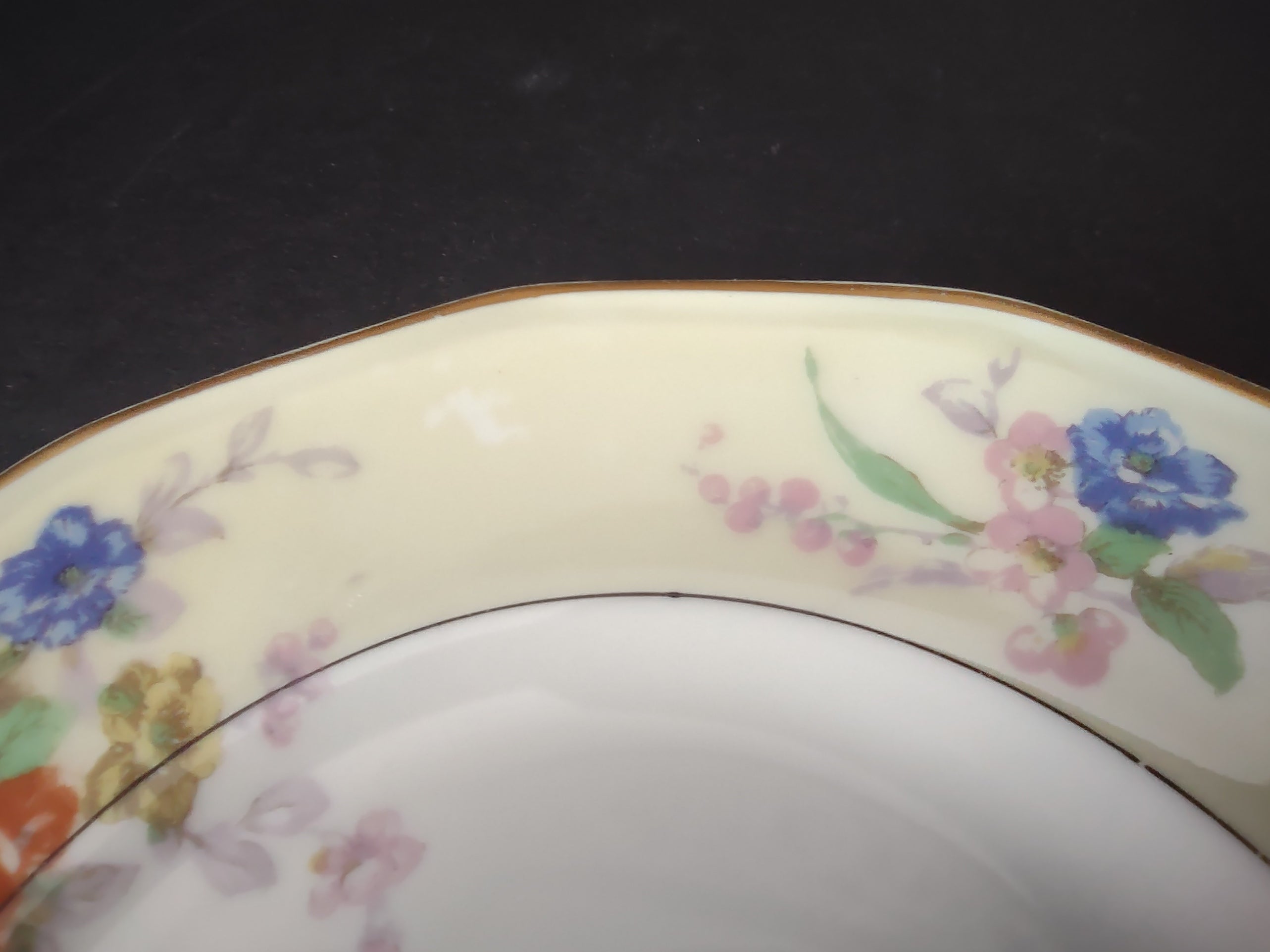 Haviland Limoges 8 x Yellow Jewel Bread Butter Plate Floral (lot 830)