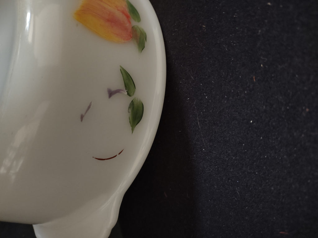 Vintage Fire King 2 Qt Casserole Dish Handpainted Gay Fad Peaches Grapes(Lot5321