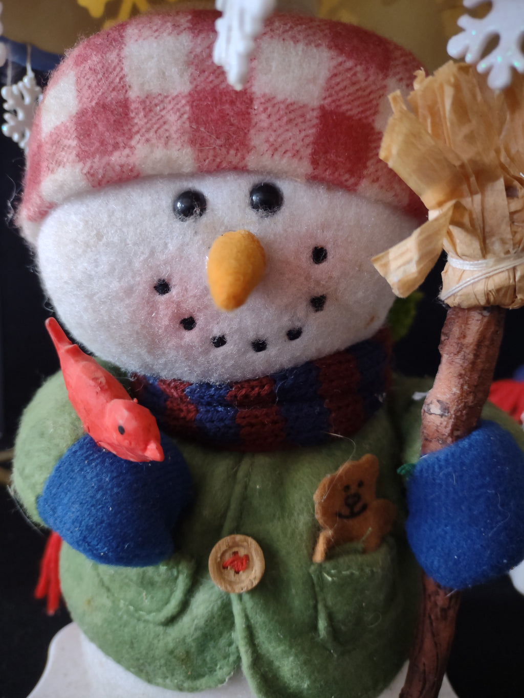 Vintage Christmas Winter Snowman Lamps Snowflake Shades (Lot 3771)