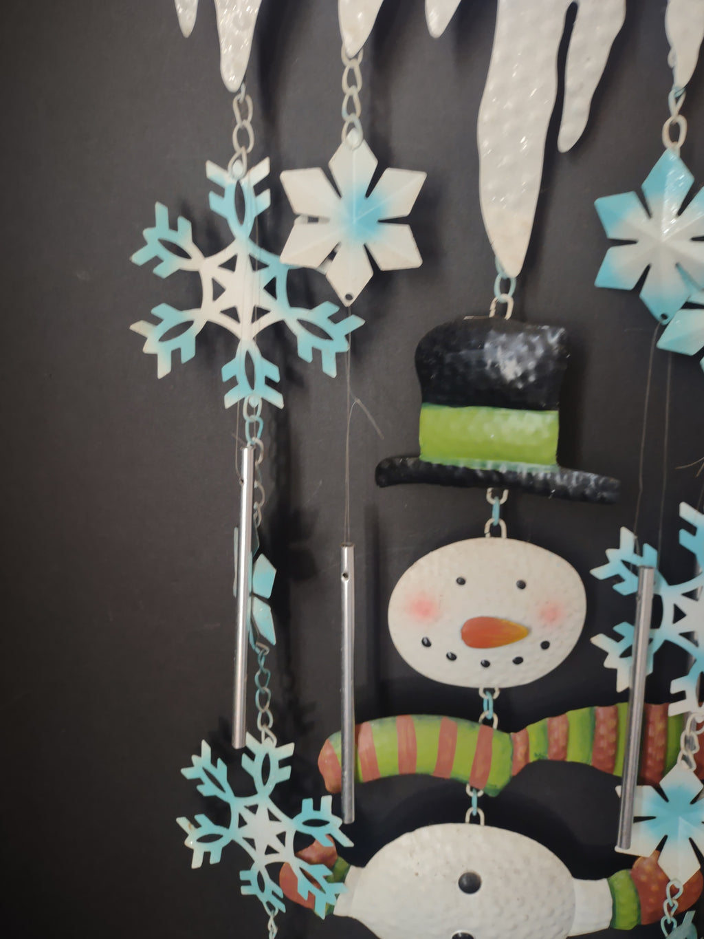 Christmas Winter Windchime Snowman 32" Snowflake (lot 3070j)