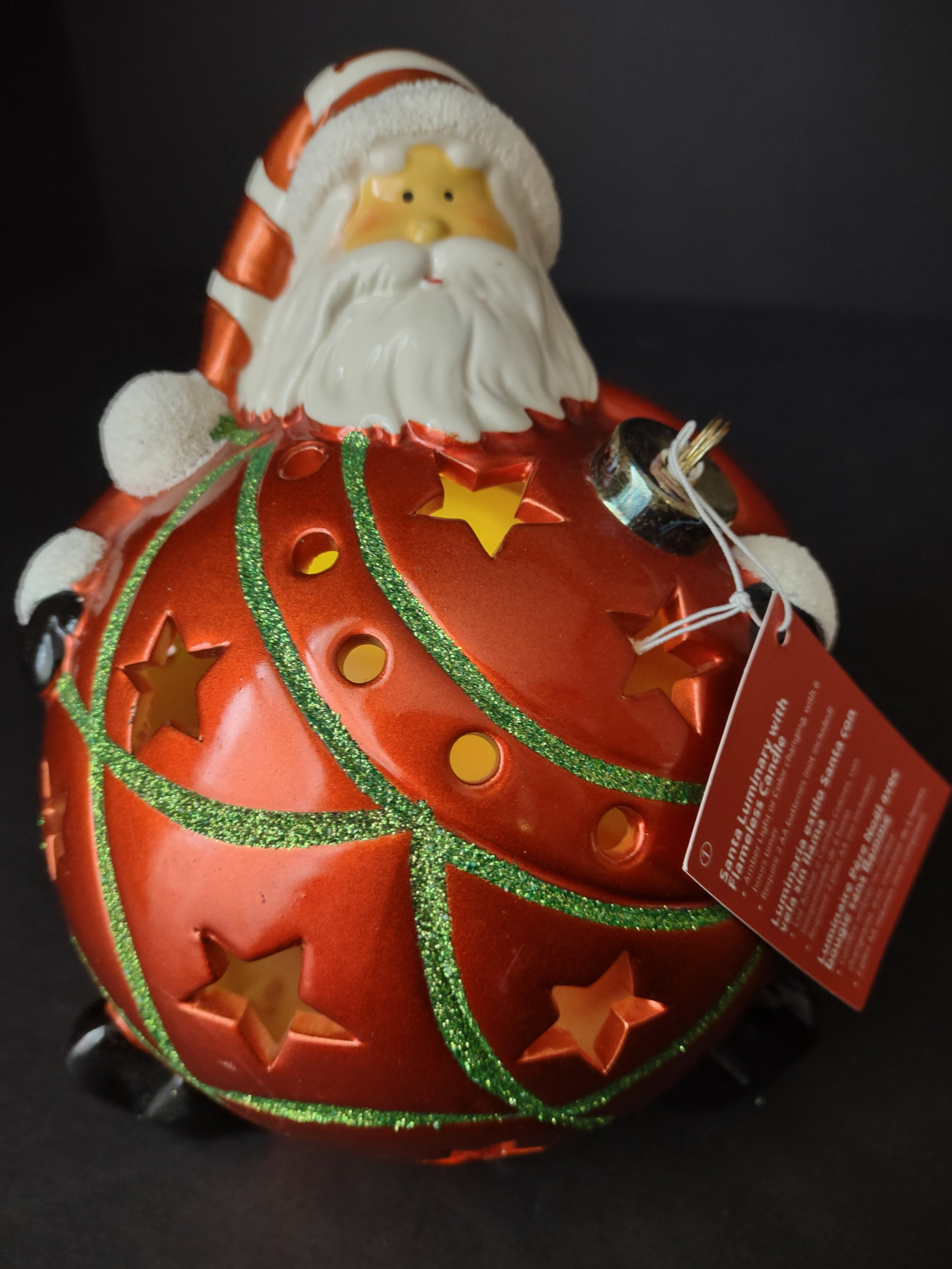 Christmas Color Changing Santa Ornament Gift Box (lot 1343)