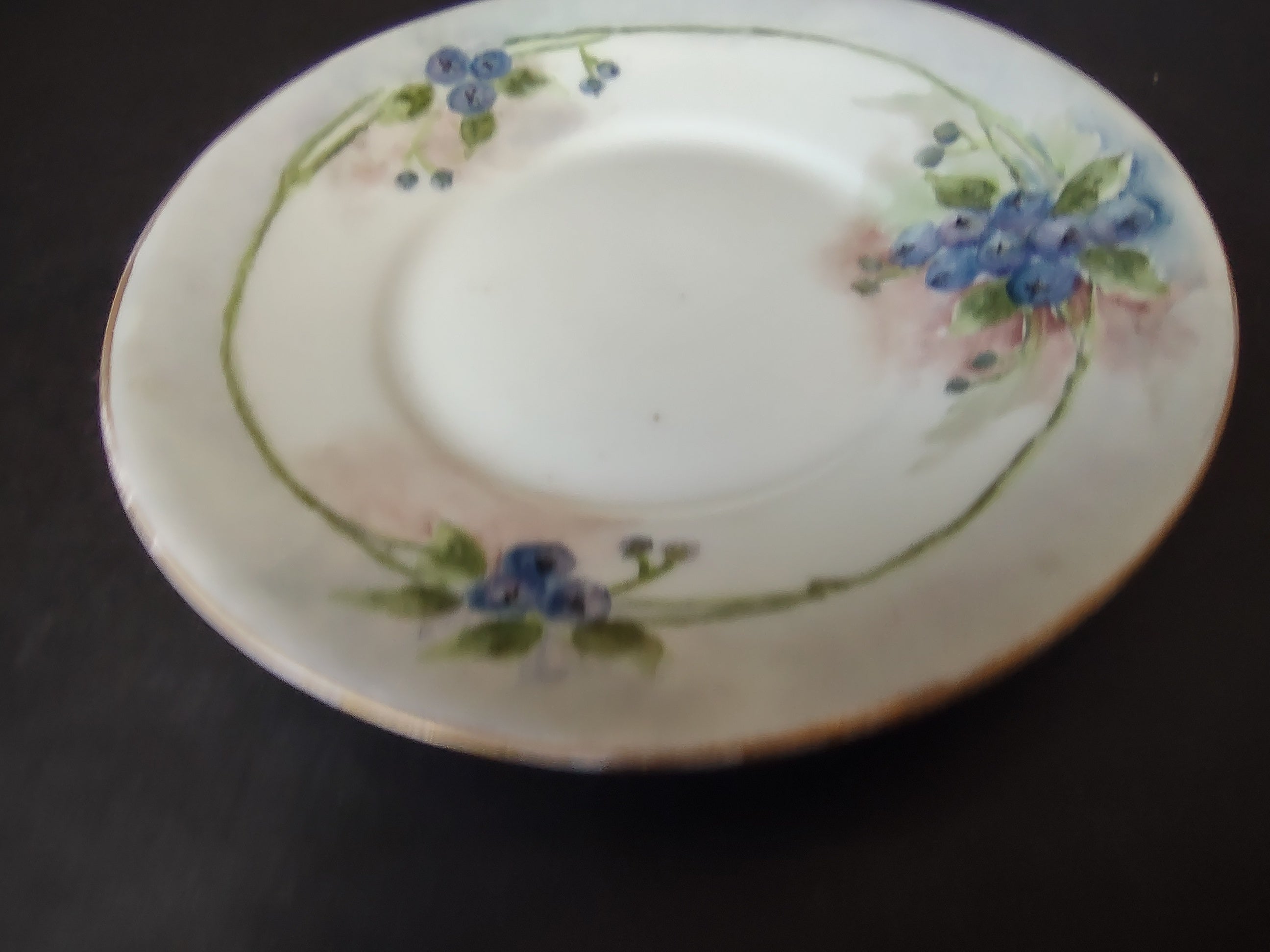 TV Limoges French Cottage Shabby Chic Small Plate 5-1/4" Blue Berries (lot 1121)