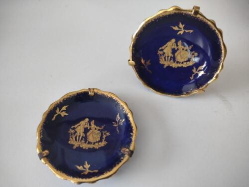 lot 786 Limoges France Cobalt Gold Trim2 x Decoration 1-3/4" Courting Couple