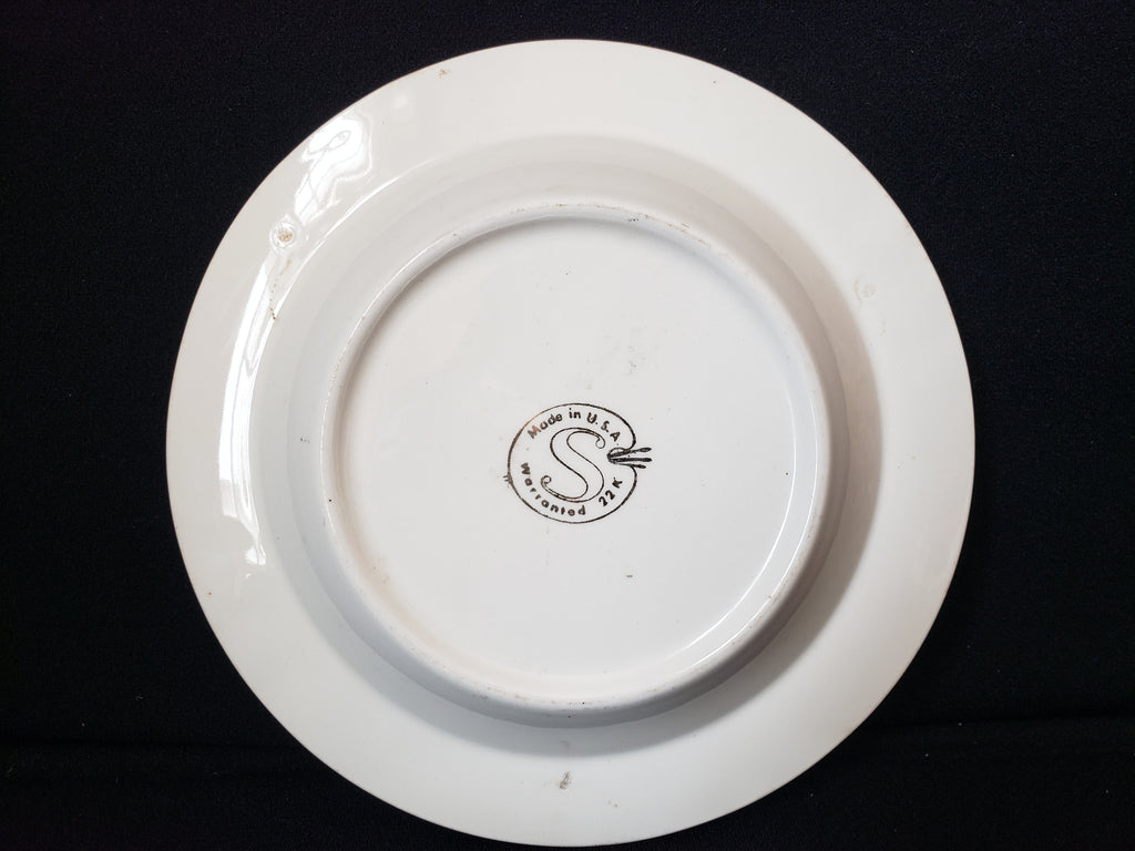 Vintage Ashtray Pittsburgh Bicentennial 8" USA 22 k Gold (lot 2159)