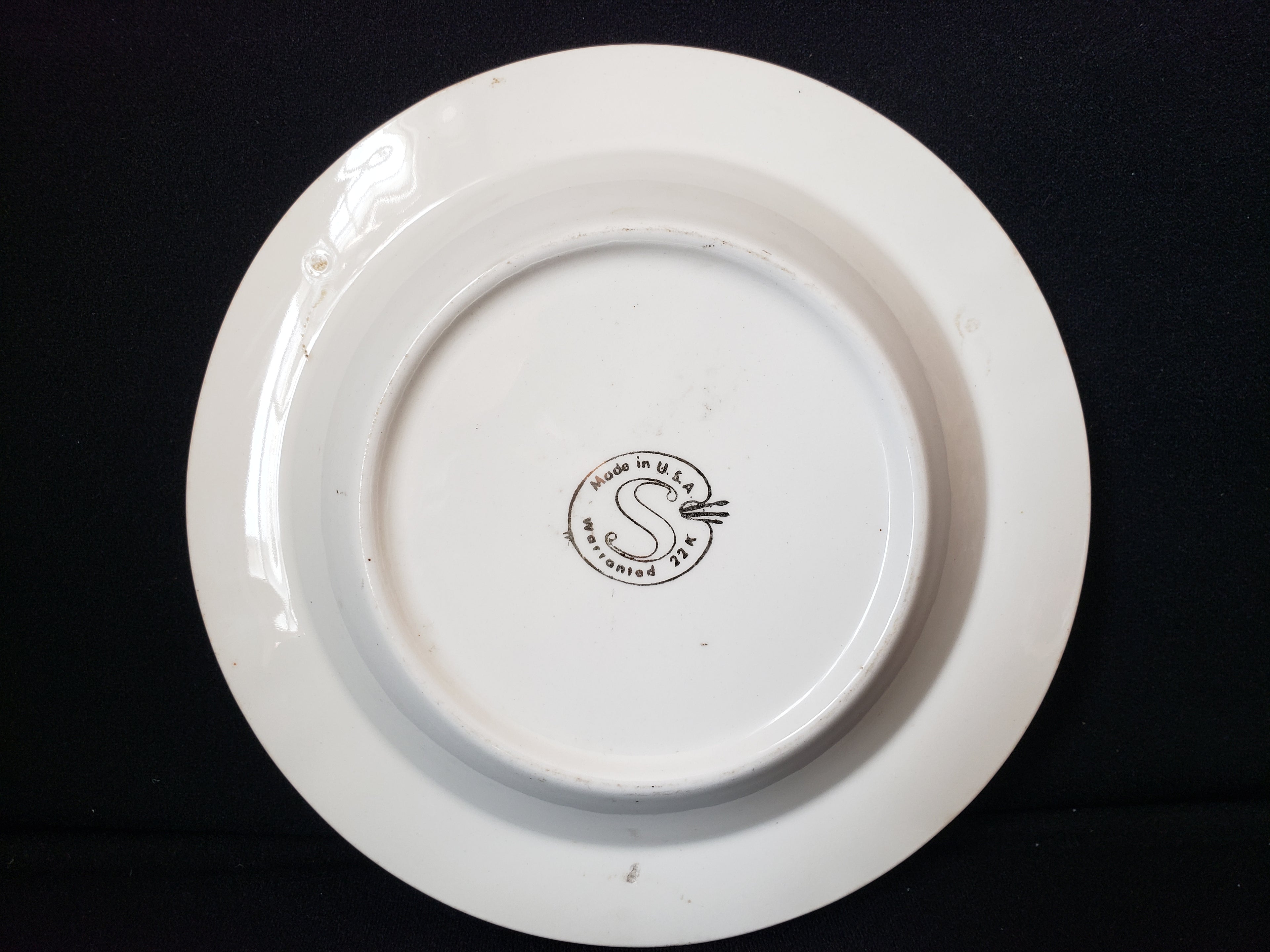 Vintage Ashtray Pittsburgh Bicentennial 8" USA 22 k Gold (lot 2159)
