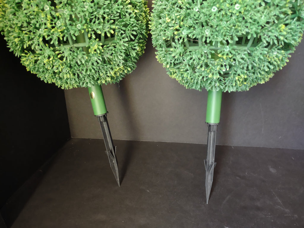 Set of 2 Artificial Green Shrub on Stake 8" (lot 1626)