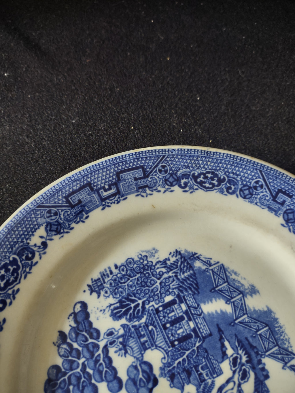 Vintage Wood & Sons Luncheon Plate Willow Blue White IMPERFECT (Lot 5589)