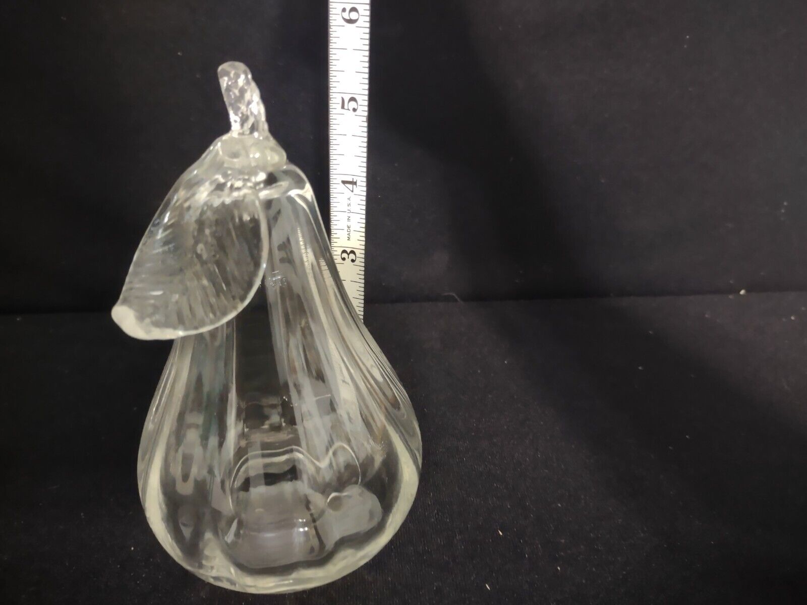 Clear Glass Art Pear Decoration