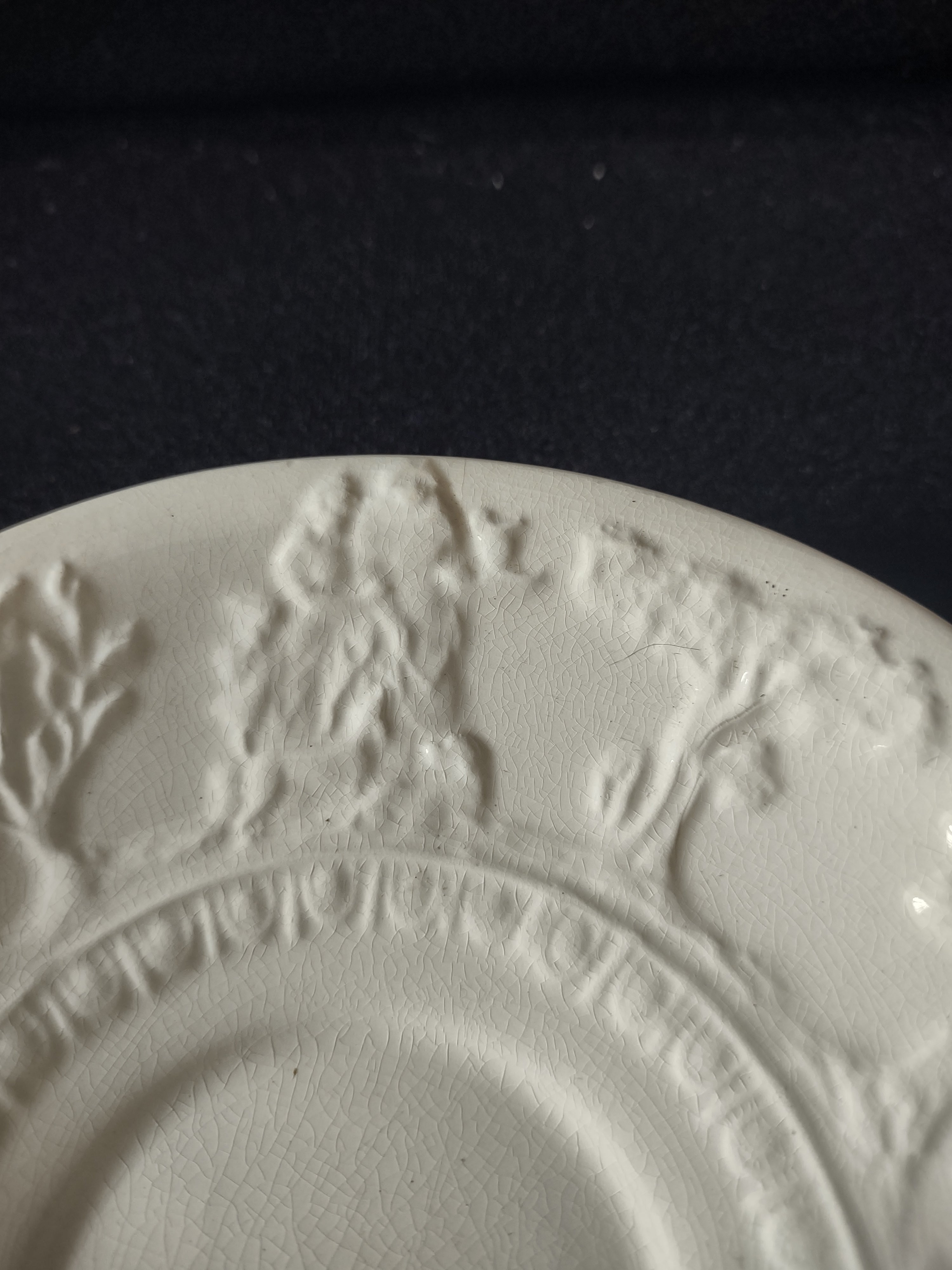 Vintage T G Green Saucer White Ironstone Hunt Club IMPERFECT (Lot 5663)