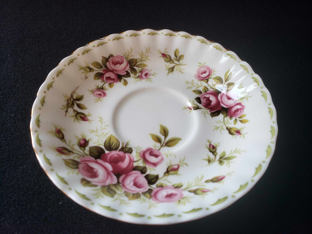 Vintage Royal Albert Bone Flower of the Month Roses Saucer ONLY (lot 2012)