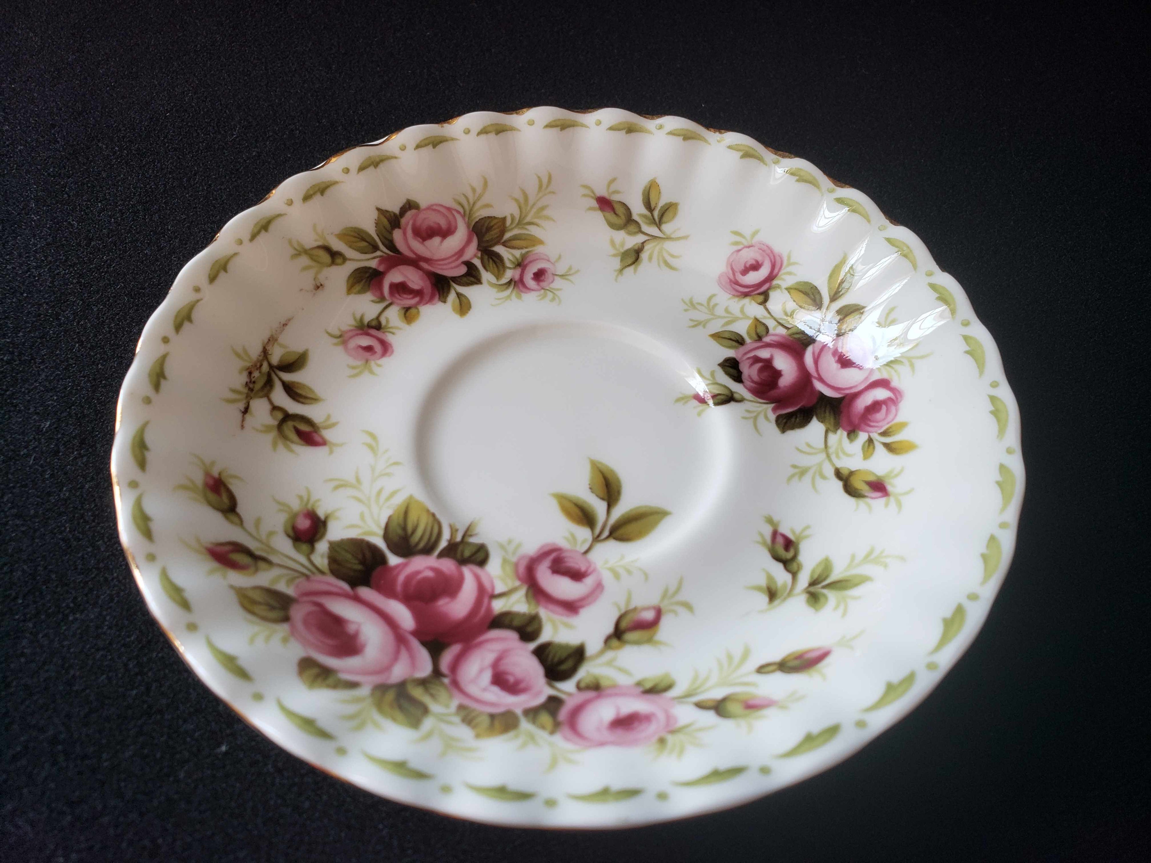 Vintage Royal Albert Bone Flower of the Month Roses Saucer ONLY (lot 2012)