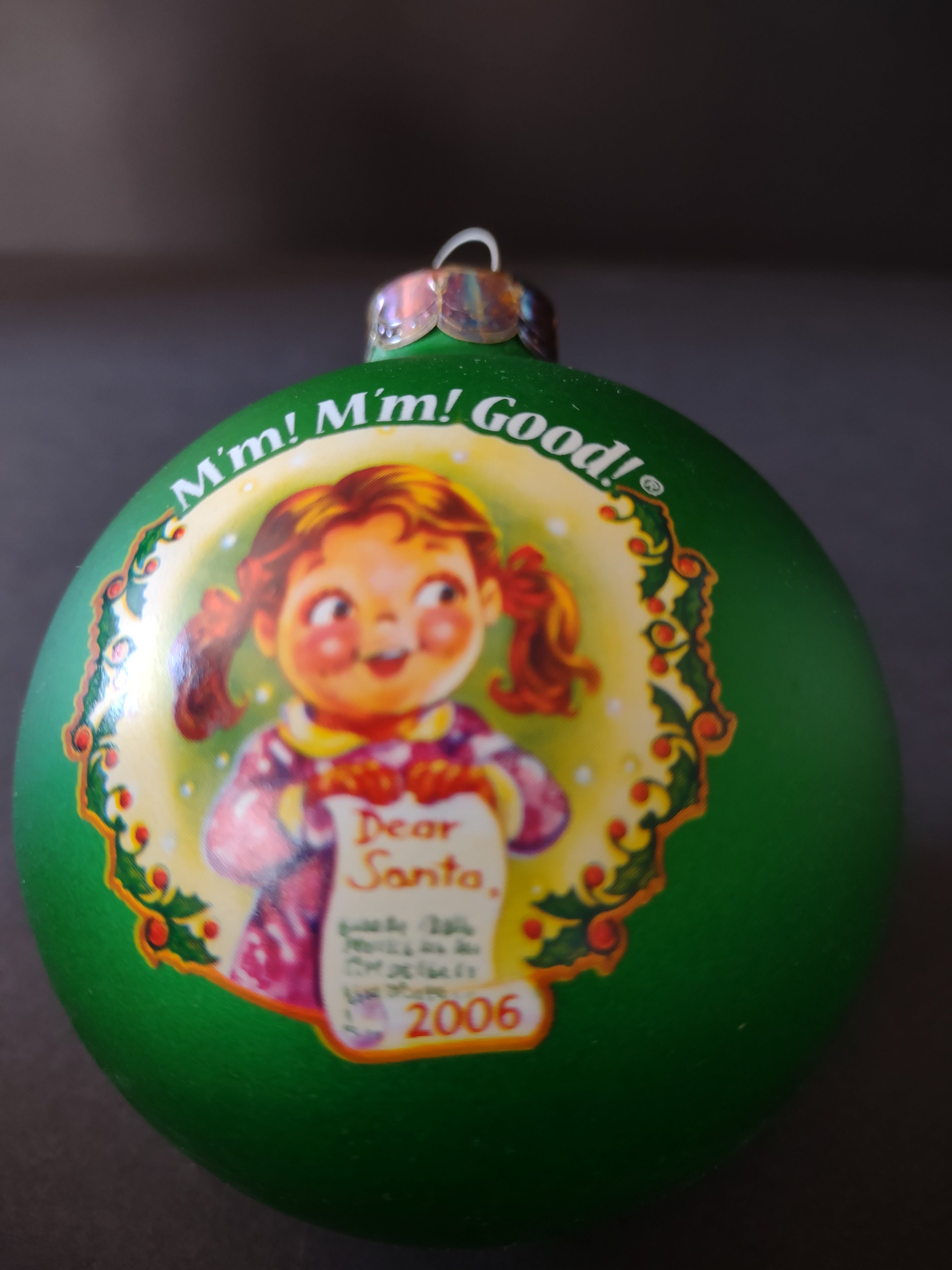 Vintage Christmas 2006 Green Campbells Collector Ornament (Lot 4695)