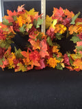 Halloween Thanksgiving/Fall Floral Leaves Grape Vine Wreath x 2 (Lot 3441)