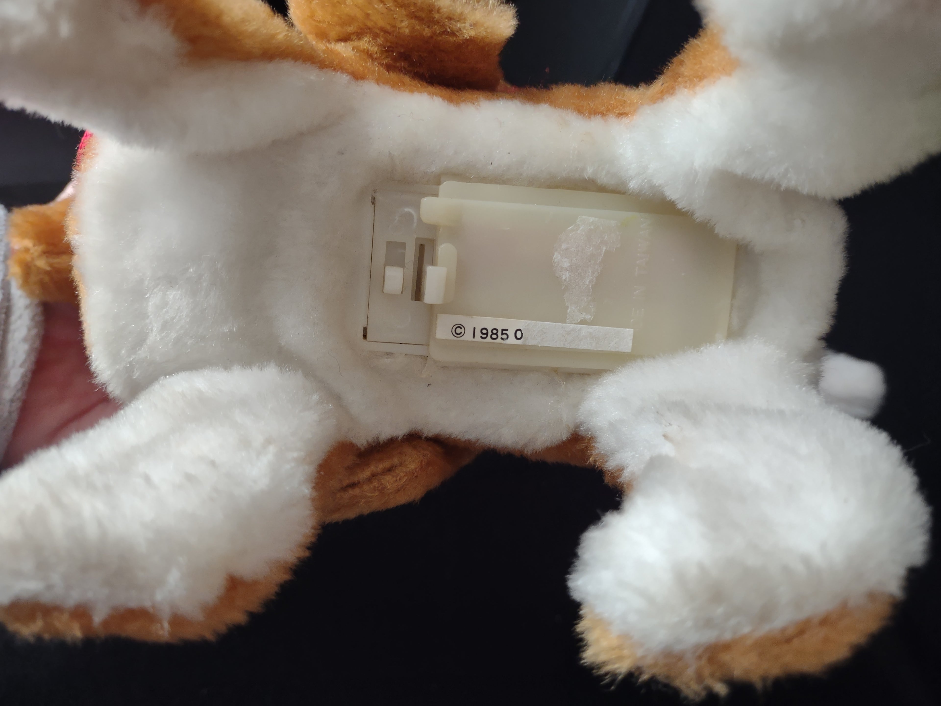 Vintage Christmas Plush Musical Teddy Bear Riding Reindeer Nose Lights Up (lot 2349)