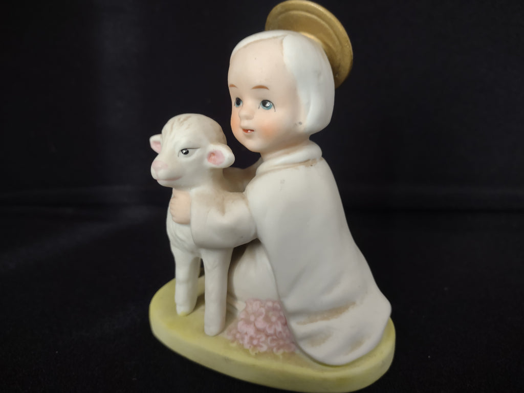 Vintage Homco Home Interiors Holy Child with Lamb Shepherd (lot 2436)