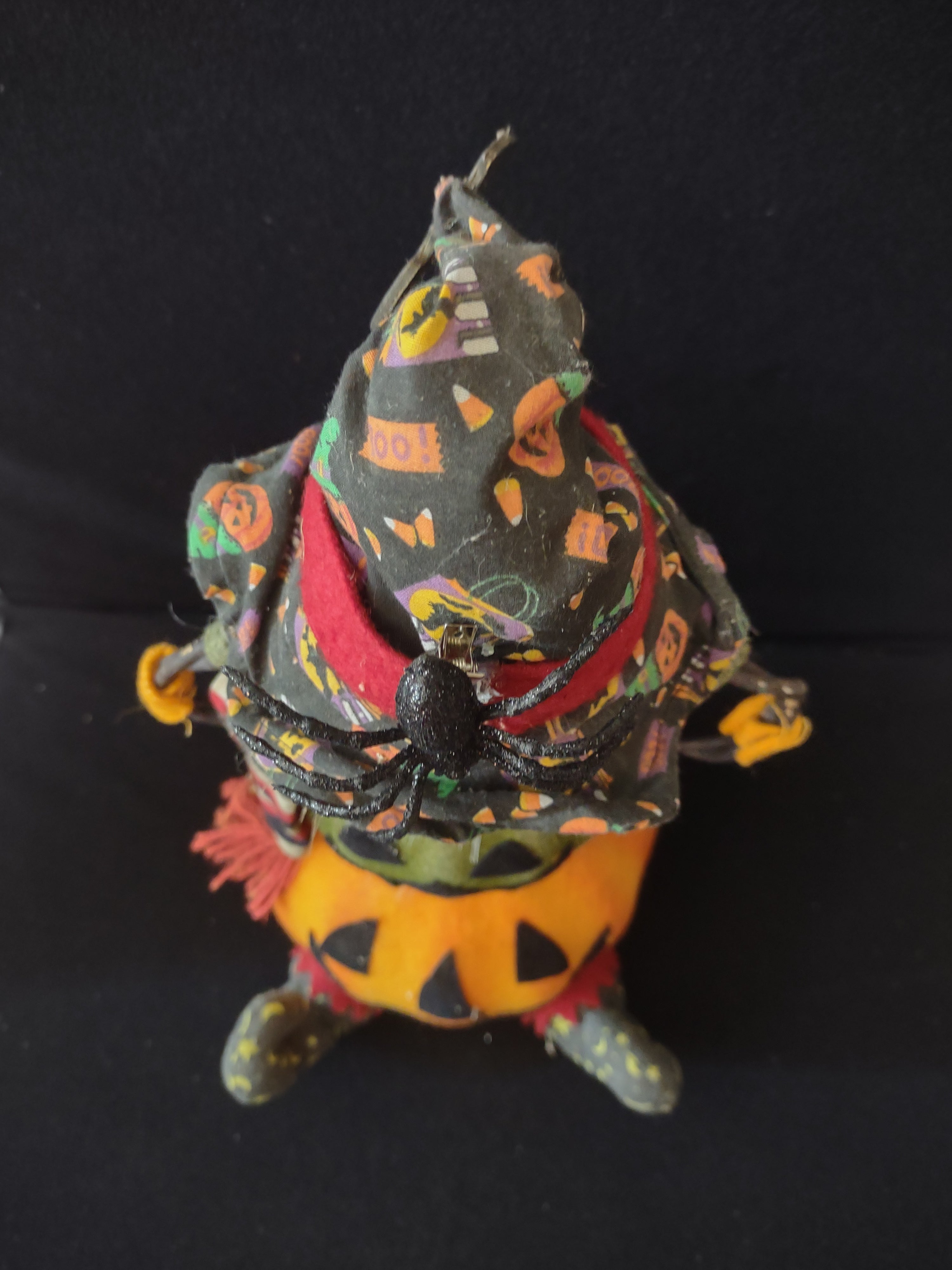 Vintage Touch Activated Fiber Optic Sound Pumpkin Scarecrow Lifts Head (Lot 3509
