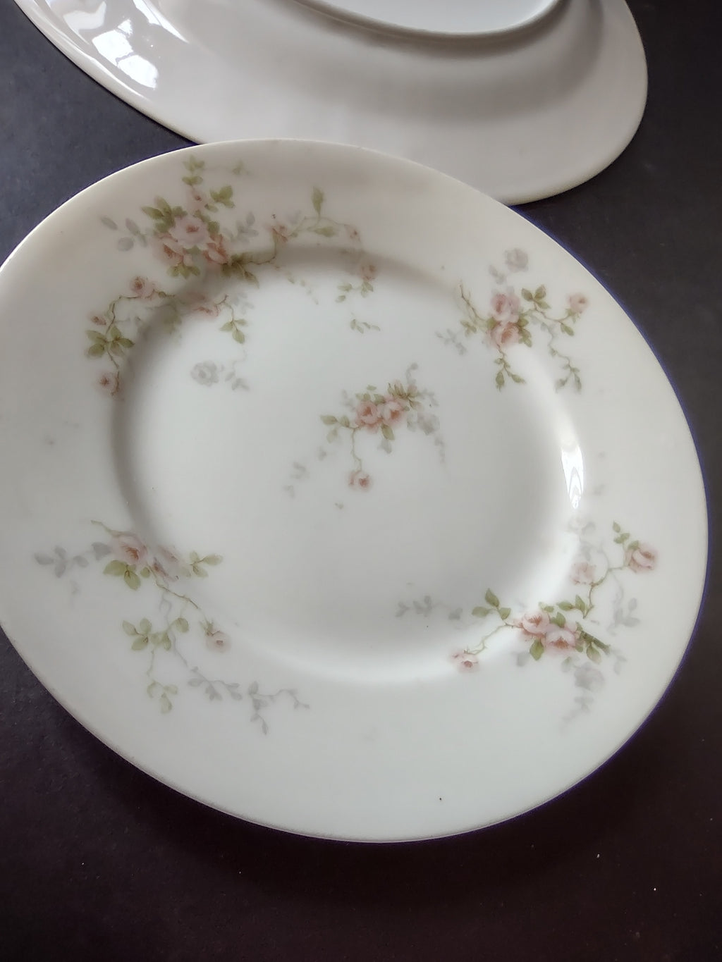 Haviland Limoges Pink Spray Dinner & Bread/Butter Plate (lot 921)