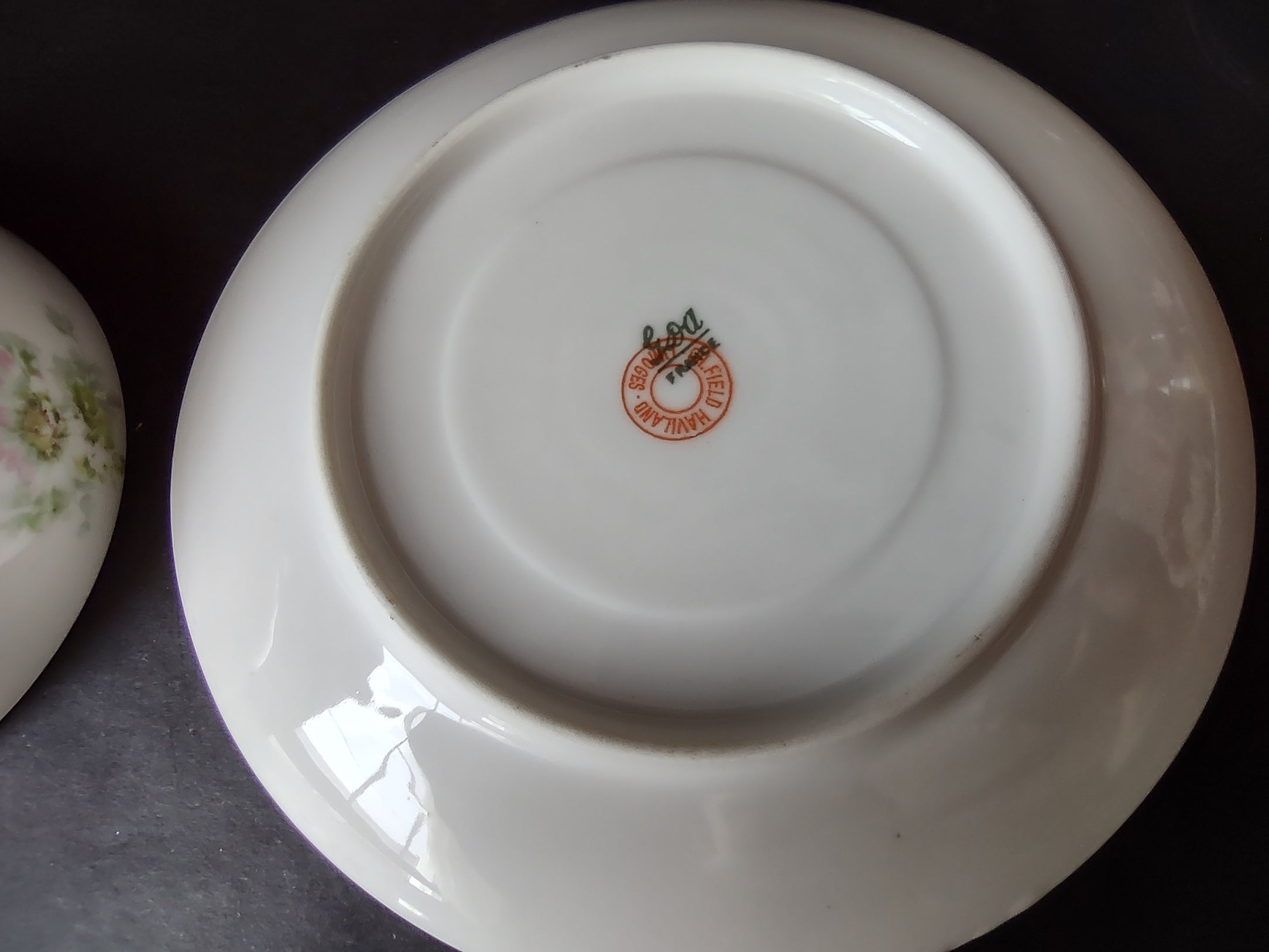 Haviland Limoges GDA Tea Cup & Saucer Pink Daisy Daisies (lot 878)