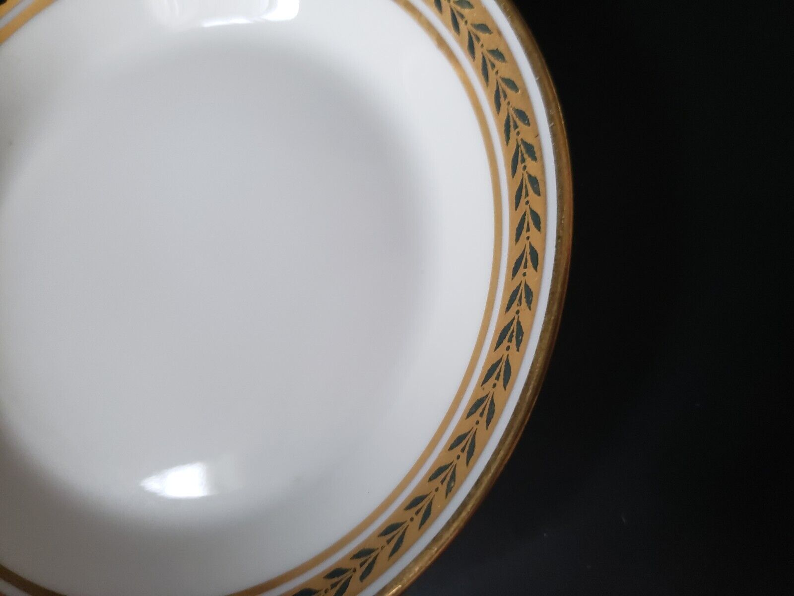 JP Limoges France Gold Trim Green Laurel 2 x Small Bowl 5" (lot 598)
