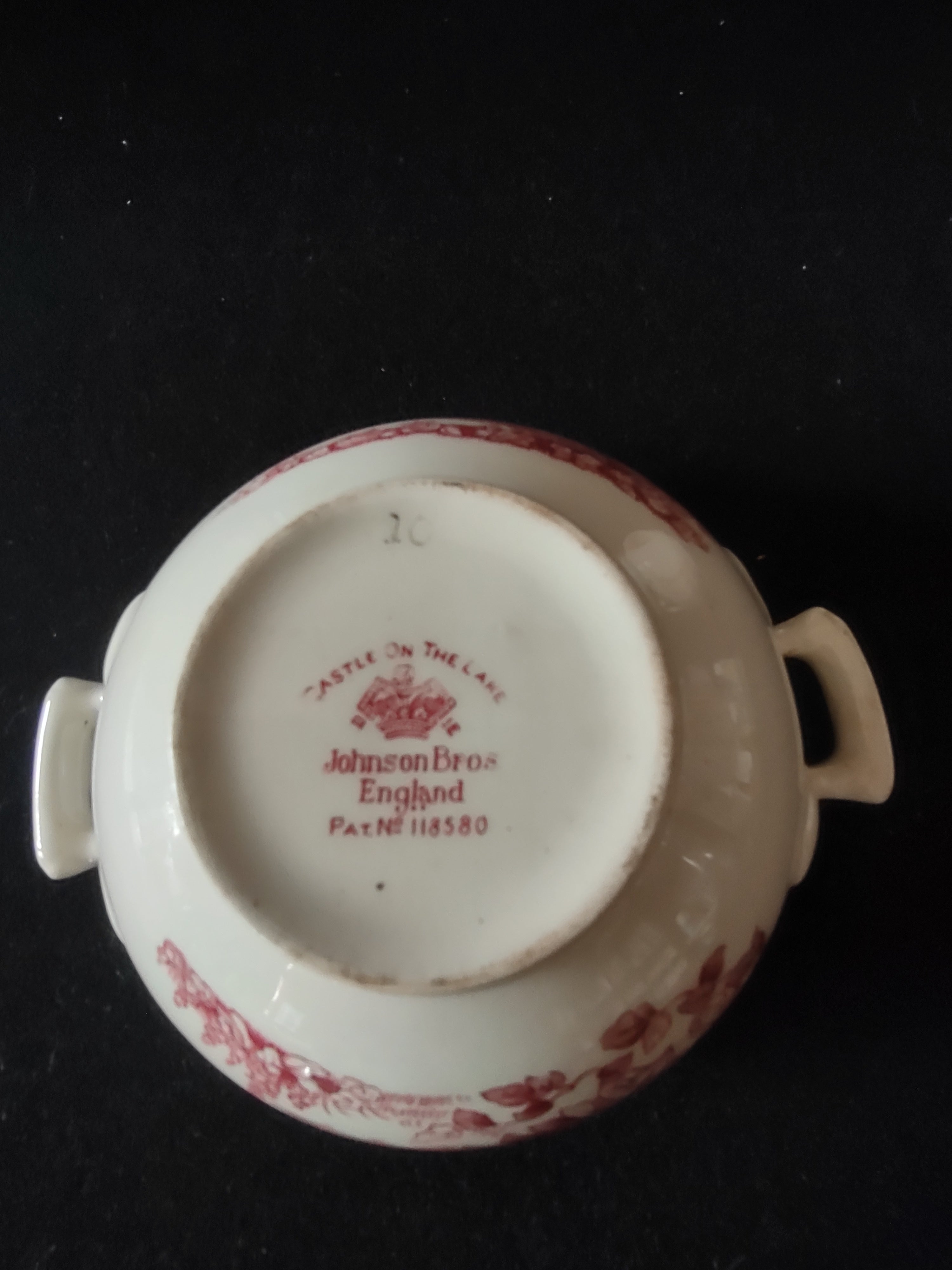 Vintage Johnson Brothers Creamer Open Sugar Bowl Castle On The Lake (Lot 5544)