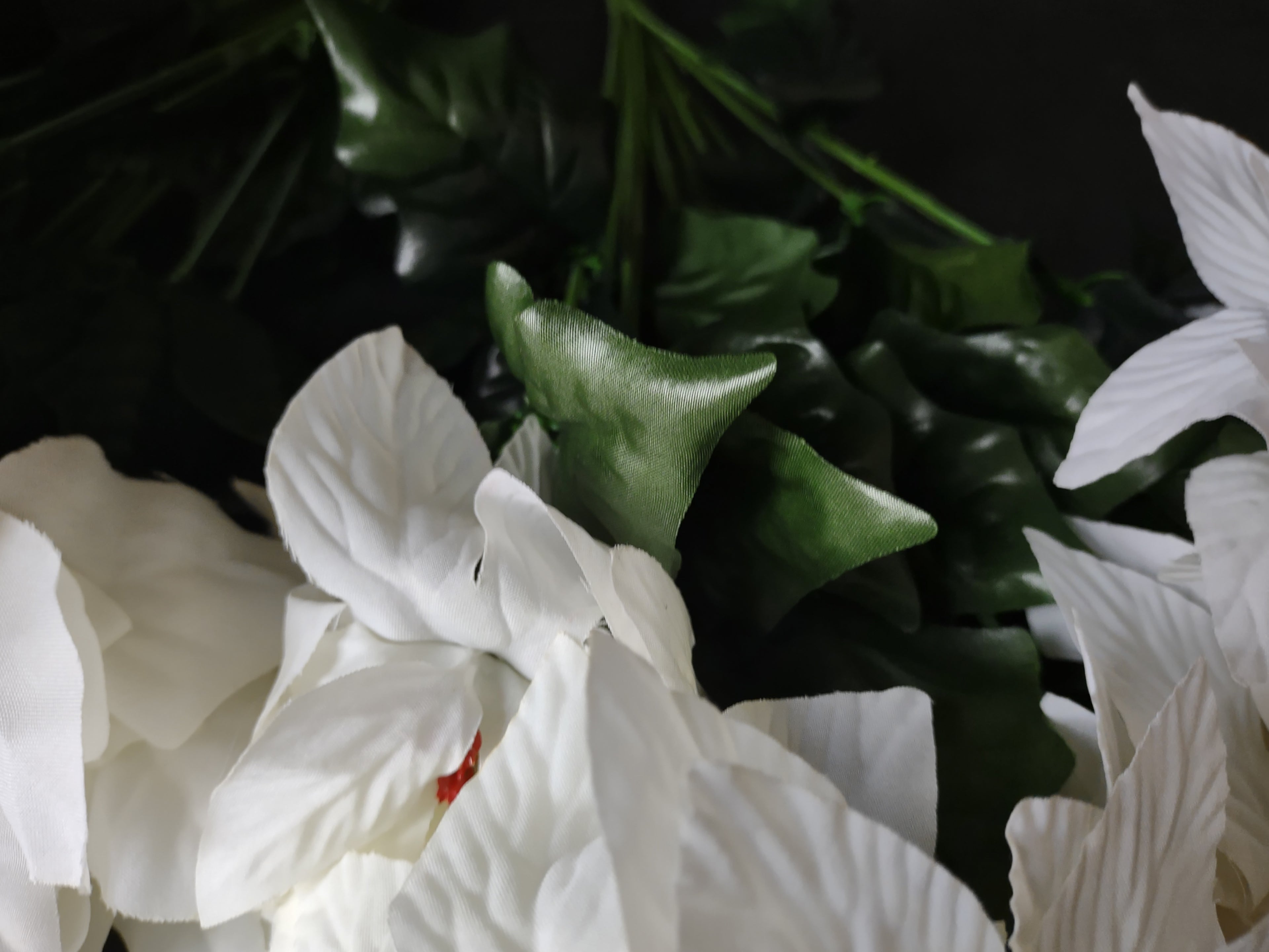 Christmas Lot Artificial Flower Poinsettia White 12 stems 17" Long (Lot 3342)