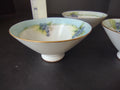 French Cottage Chic Set of 3 Dessert Footed Bowls Blue Berry Design (lot 1095)