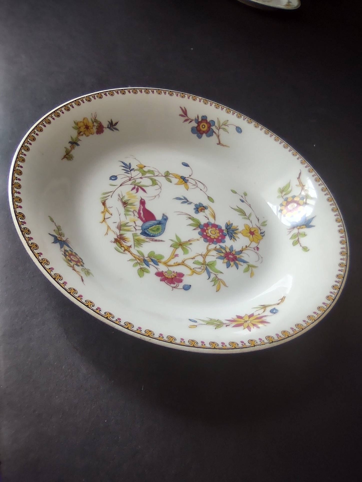 B. Altman Limoges Old Abbey Rouen Spray Pheasant 4 x Cream Soup Bowl (lot 811)