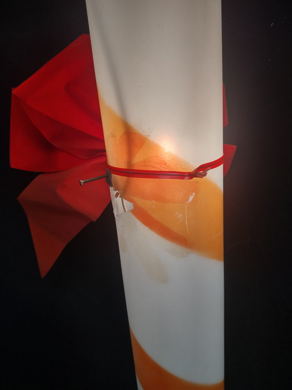 Vintage Christmas Blow Mold Light Up Candy Cane 40" (lot 2341)