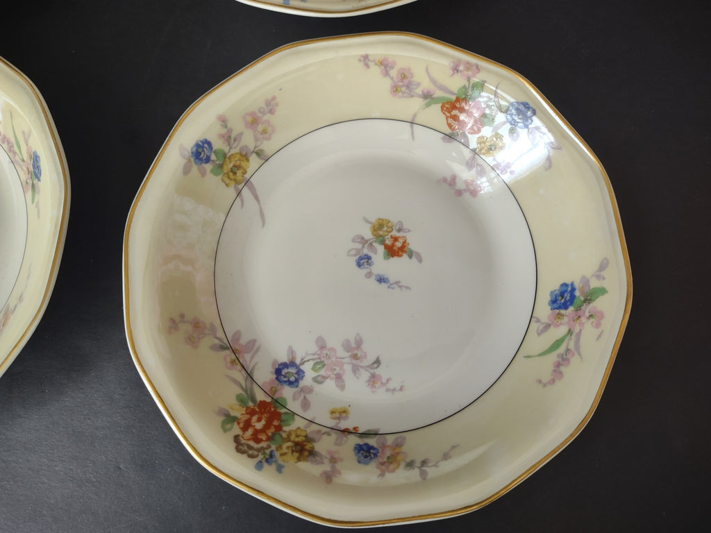Haviland Limoges Yellow Jewel 6 x Cream Soup Bowl Floral (lot 816)