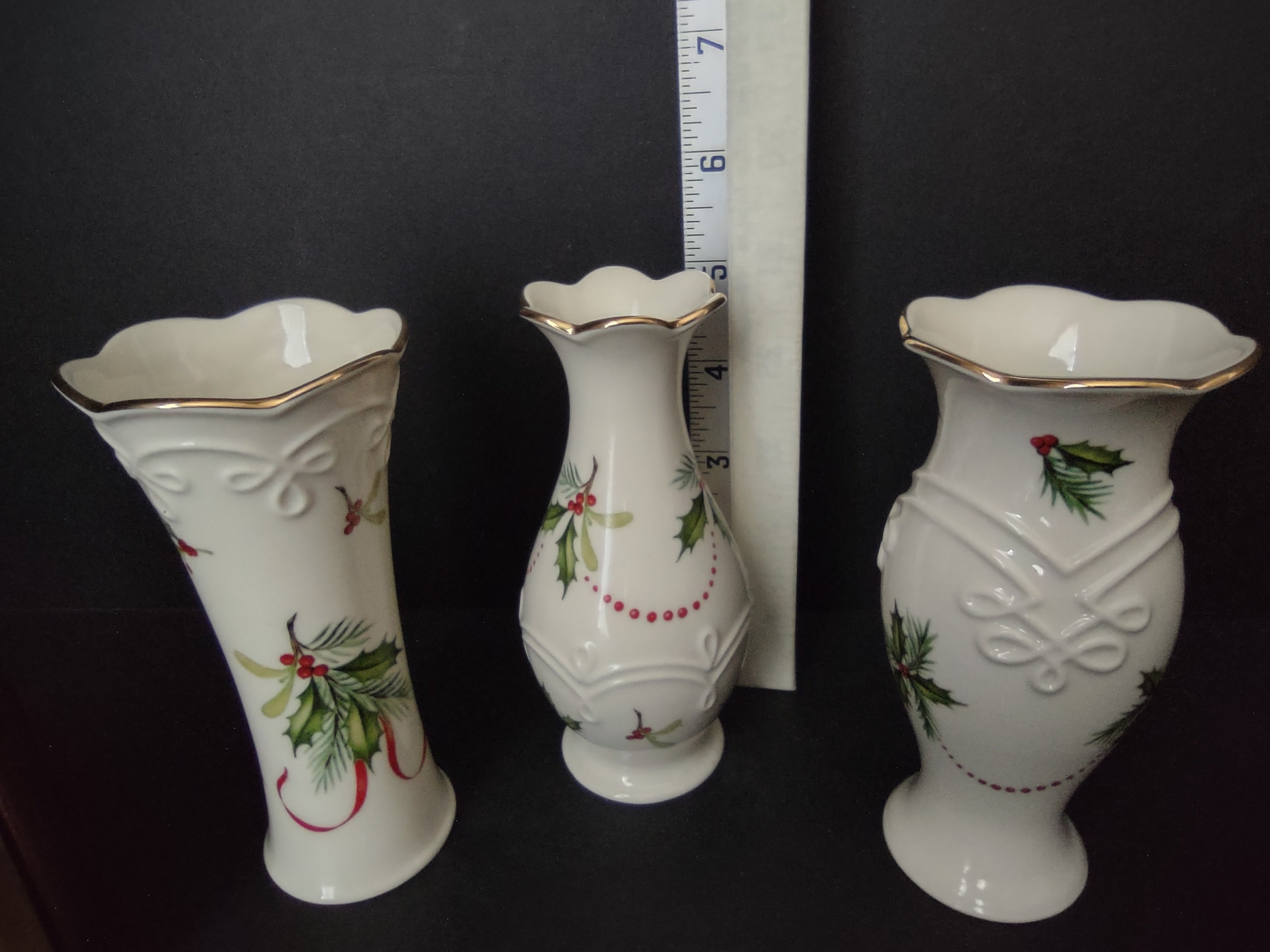 Vintage 2 x Lenox Mini Holley Jewelry Box Small Vase x 3 (1210)