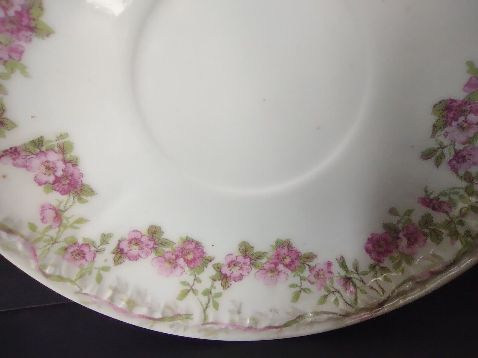 GDA Limoges Saucer ONLY Apple Blossom Garland Swag Ribbon (lot 751)